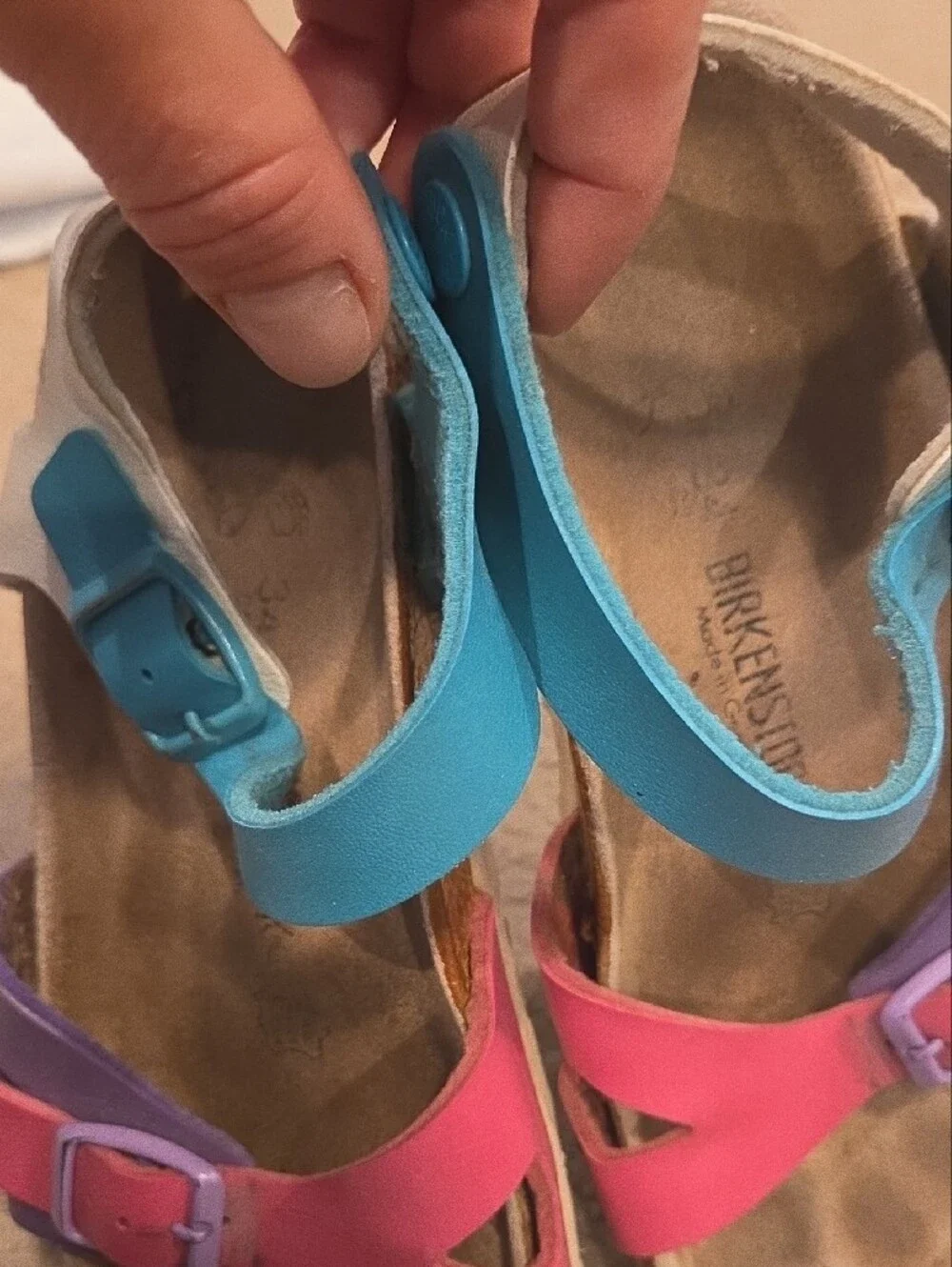 Birkenstock Kids Sandals in Pink, Purple, Blue and White